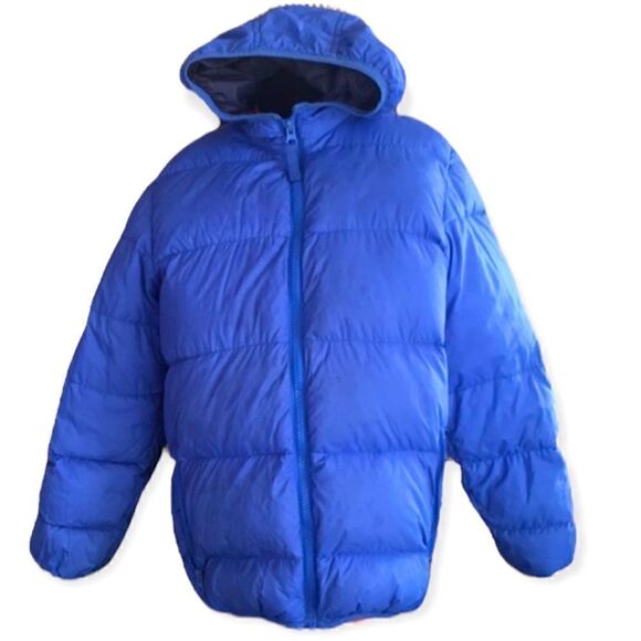 TRIPLE STAR BOYS PACKABLE DOWN FEATHER HOODED JACKET BLUE MEDIUM - Picture 1 of 8